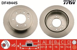 DISC FRANA TRW DF4944S - Compatibil cu MITSUBISHI