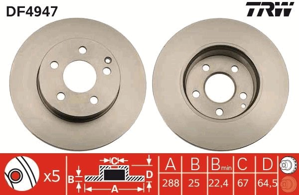 Disc frana TRW DF4947
