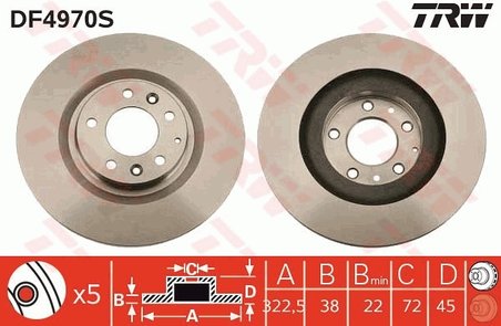 Disc frana TRW DF4970S