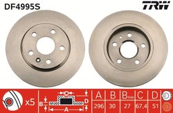 DISC FRANA TRW DF4995S - Compatibil cu BUICK (SGM), CHEVROLET, CHEVROLET (SGM), OPEL, SAAB, VAUXHALL