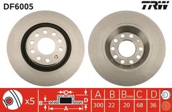 DISC FRANA TRW DF6005 - Compatibil cu AUDI