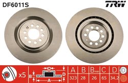 DISC FRANA TRW DF6011S - Compatibil cu SEAT