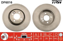 DISC FRANA TRW DF6016 - Compatibil cu MINI
