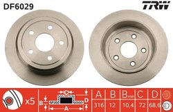 DISC FRANA TRW DF6029 - Compatibil cu JEEP