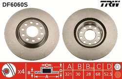 DISC FRANA TRW DF6060S - Compatibil cu AUDI