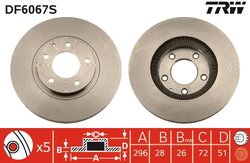 DISC FRANA TRW DF6067S - Compatibil cu MAZDA