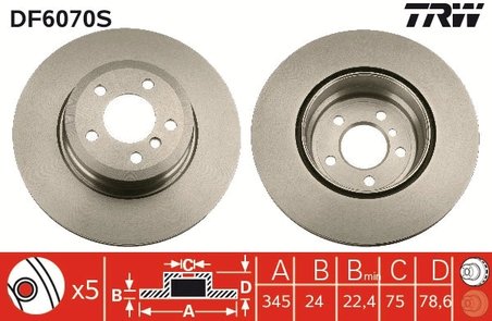 Disc frana TRW DF6070S