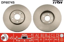 DISC FRANA TRW DF6074S - Compatibil cu CHRYSLER, MERCEDES-BENZ