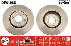 DISC FRANA TRW DF6108S - Compatibil cu HYUNDAI, KIA