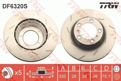 DISC FRANA TRW DF6320S - Compatibil cu PORSCHE