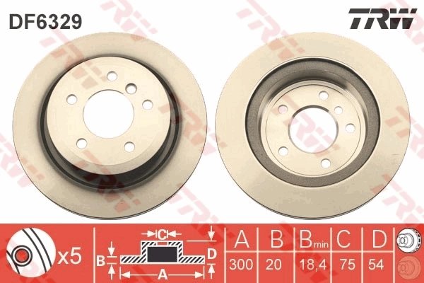 DISC FRANA TRW DF6329 - Compatibil cu BMW
