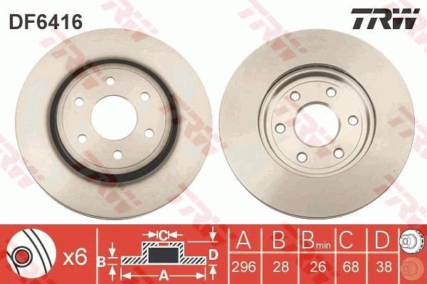 Disc frana TRW DF6416