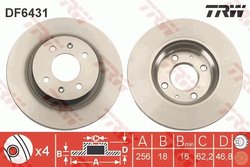 DISC FRANA TRW DF6431 - Compatibil cu HYUNDAI