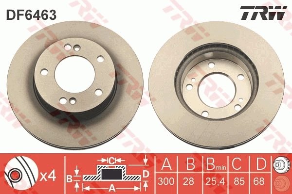 DISC FRANA TRW DF6463 - Compatibil cu SSANGYONG