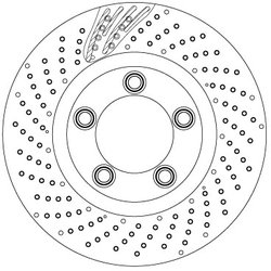 DISC FRANA TRW DF6542S - Compatibil cu PORSCHE