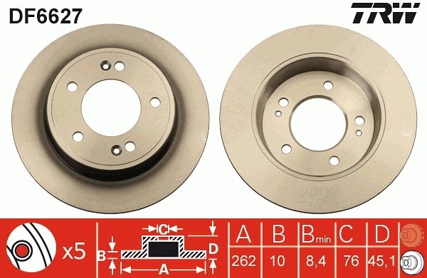 DISC FRANA TRW DF6627 - Compatibil cu HYUNDAI, KIA