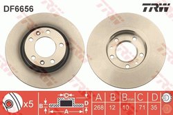DISC FRANA TRW DF6656 - Compatibil cu CITROEN, DS, OPEL, PEUGEOT, VAUXHALL