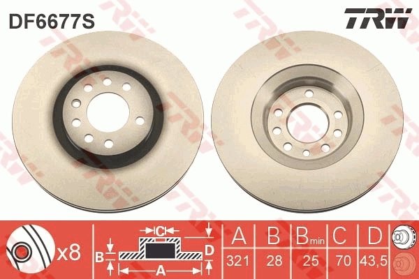 Disc frana TRW DF6677S