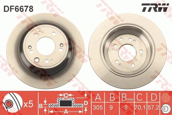 DISC FRANA TRW DF6678 - Compatibil cu HONDA