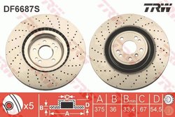 DISC FRANA TRW DF6687S - Compatibil cu MERCEDES-BENZ