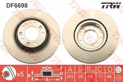 DISC FRANA TRW DF6698 - Compatibil cu PEUGEOT