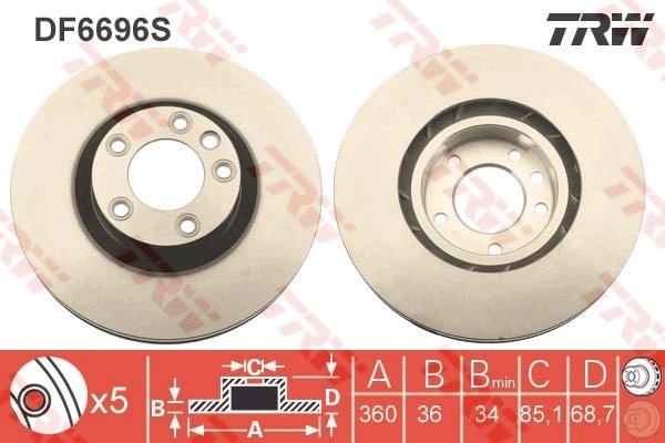 Disc frana TRW DF6696S