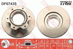 DISC FRANA TRW DF6743S - Compatibil cu MERCEDES-BENZ