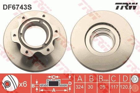 Disc frana TRW DF6743S