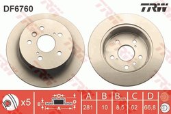 DISC FRANA TRW DF6760 - Compatibil cu LEXUS, TOYOTA