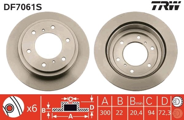 DISC FRANA TRW DF7061S - Compatibil cu MITSUBISHI