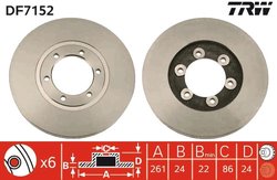 DISC FRANA TRW DF7152 - Compatibil cu KIA