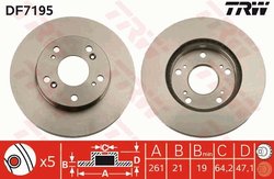 DISC FRANA TRW DF7195 - Compatibil cu ACURA, HONDA, HONDA (DONGFENG), NISSAN