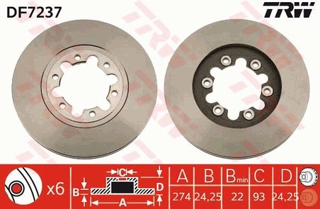 Disc frana TRW DF7237