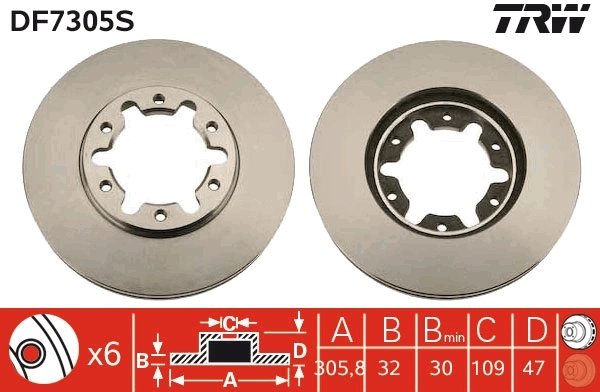 DISC FRANA TRW DF7305S - Compatibil cu NISSAN