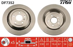 DISC FRANA TRW DF7352 - Compatibil cu MERCEDES-BENZ