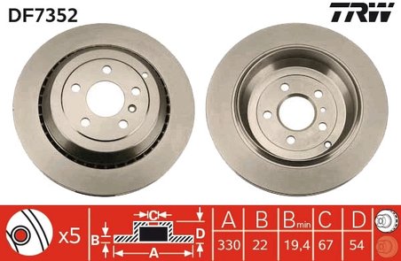 DISC FRANA TRW DF7352 - Compatibil cu MERCEDES-BENZ
