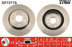 DISC FRANA TRW DF7371S - Compatibil cu SUZUKI
