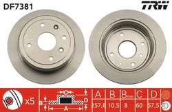 DISC FRANA TRW DF7381 - Compatibil cu BAOJUN (SGMW), BUICK (SGM), CHEVROLET, DAEWOO, HOLDEN