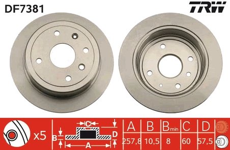 Disc frana TRW DF7381