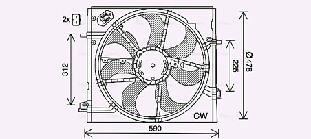 VENTILATOR RADIATOR RACIRE AVA QUALITY COOLING DN7535 - Compatibil cu NISSAN