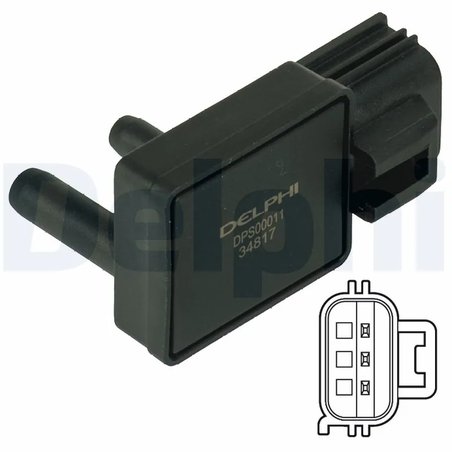 SENZOR PRESIUNE GAZE EVACUARE DELPHI DPS00011 - Compatibil cu CITROEN, FORD, MAZDA, PEUGEOT, VOLVO