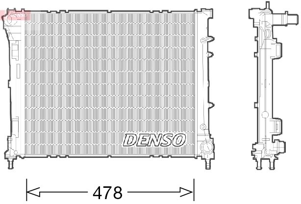 RADIATOR RACIRE MOTOR DENSO DRM09043 - Compatibil cu FIAT