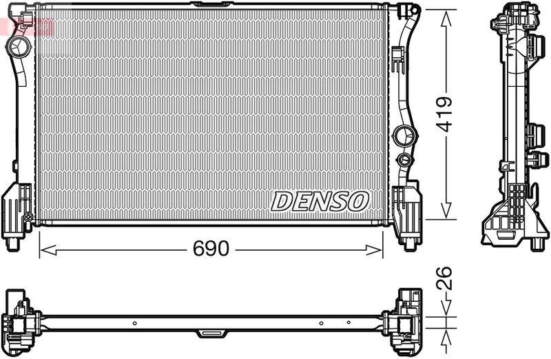 Radiator racire motor Denso DRM17112