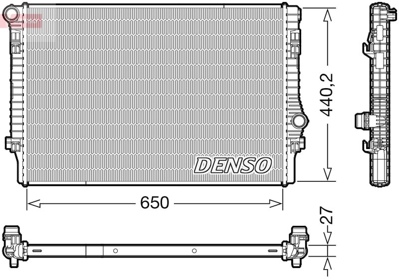 RADIATOR RACIRE MOTOR DENSO DRM32049 - Compatibil cu AUDI, SEAT, SKODA, VW
