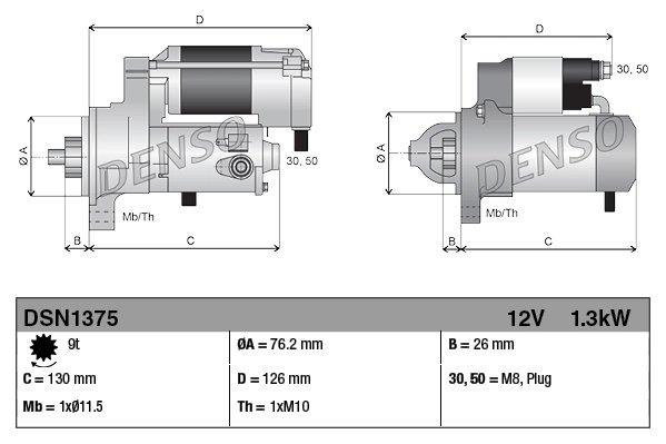 ELECTROMOTOR DENSO DSN1375 - Compatibil cu BMW