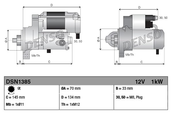ELECTROMOTOR DENSO DSN1385 - Compatibil cu HONDA