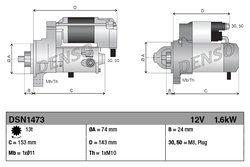 ELECTROMOTOR DENSO DSN1473 - Compatibil cu TOYOTA