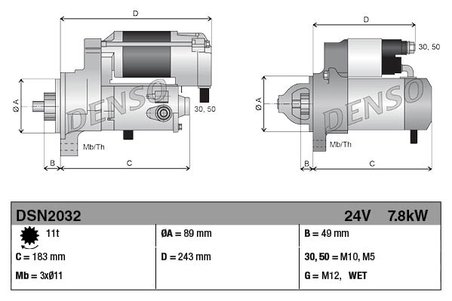 ELECTROMOTOR DENSO DSN2032 - Piesa auto compatibila cu mai multe marci