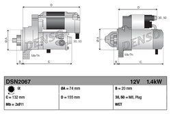 ELECTROMOTOR DENSO DSN2067 - Piesa auto compatibila cu mai multe marci