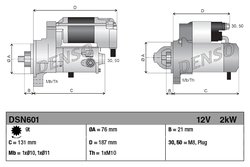 ELECTROMOTOR DENSO DSN601 - Compatibil cu LAND ROVER, MG, ROVER